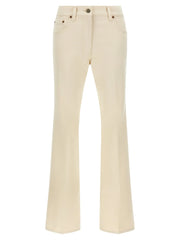 Valentino Garavani Beige Cotton Flared Jeans