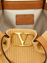 Valentino Garavani Beige Cotton Tote Bag