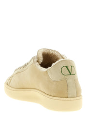 Valentino Garavani Beige Ziegenleder-Sneakers