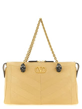 Sac bandoulière en cuir d'agneau beige Valentino Garavani