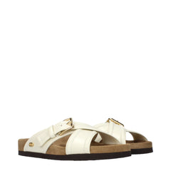 Pantoufles Valentino Garavani en cuir beige