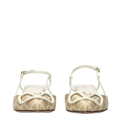 Valentino Garavani Beige Raffia Strap-On Sandals - EU35/US5