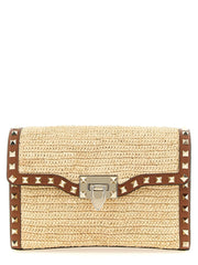 Valentino Garavani Beige Straw Crossbody Bag