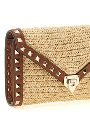 Valentino Garavani Beige Straw Crossbody Bag