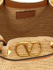 Valentino Garavani Beige Straw Tote Bag