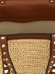 Valentino Garavani Beige Straw Tote Bag