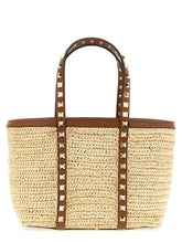 Valentino Garavani Beige Straw Tote Bag