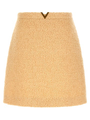 Valentino Garavani Beige Virgin Wool Long Skirt