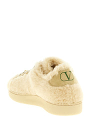 Valentino Garavani Beigefarbene Wollsneakers