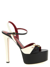 Valentino Garavani Bicolor Calfskin Stiletto Heel Sandals - EU40/US10