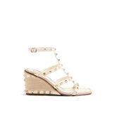 Valentino Garavani Bicolor Calfskin Wedge Sandals - EU35/US5