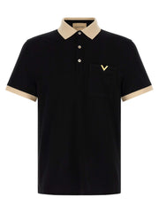 Valentino Garavani Bicolor Cotton Polo Shirt