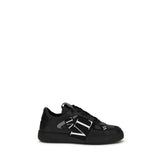 Valentino Garavani Black Calf Leather Bos Taurus Athletic Sneakers