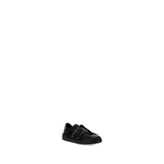 Valentino Garavani Black Calf Leather Bos Taurus Athletic Sneakers