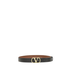 Valentino Garavani Black Calf Leather Bos Taurus Belt