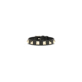 Valentino Garavani Black Calf Leather Bos Taurus Bracelet - One Size
