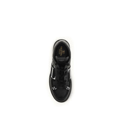 Valentino Garavani Black Calf Leather Bos Taurus Low Top Sneakers - EU45/US12