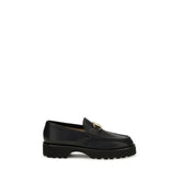 Valentino Garavani Black Calf Leather Bos Taurus Platform Loafers
