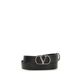 Valentino Garavani Black Calf Leather Bos Taurus Regular Belt - 110 cm / 44 Inches