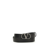 Valentino Garavani Black Calf Leather Bos Taurus Regular Belt