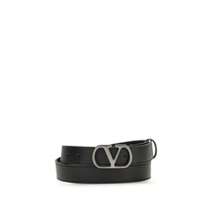 Valentino Garavani Black Calf Leather Bos Taurus Regular Belt