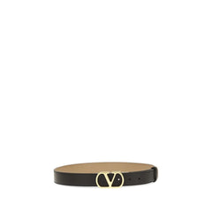 Valentino Garavani Black Calf Leather Bos Taurus Regular Belt