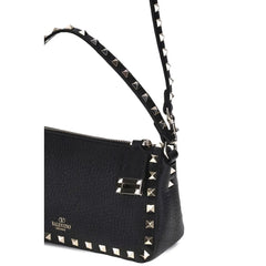 Valentino Garavani Black Calf Leather Bos Taurus Shoulder Bag