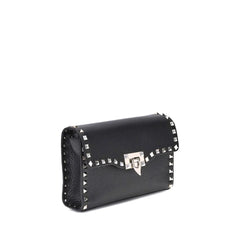Valentino Garavani Black Calf Leather Bos Taurus Shoulder Bag