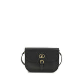Valentino Garavani Black Calf Leather Bos Taurus Shoulder Bag