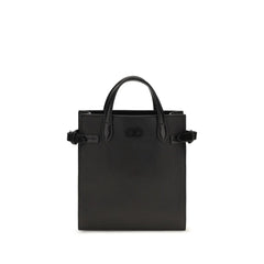 Borsa a spalla Valentino Garavani in pelle di vitello nera Bos Taurus