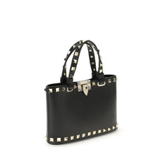 Valentino Garavani Black Calf Leather Bos Taurus Shoulder Bag