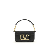 Valentino Garavani Black Calf Leather Bos Taurus Shoulder Bag