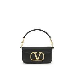 Valentino Garavani Black Calf Leather Bos Taurus Shoulder Bag