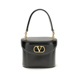 Valentino Garavani Black Calf Leather Bos Taurus Shoulder Bag