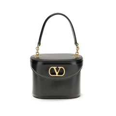 Valentino Garavani Black Calf Leather Bos Taurus Shoulder Bag
