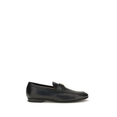 Valentino Garavani Black Calf Leather Bos Taurus Slip-On Loafers
