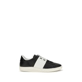 Valentino Garavani Black Calf Leather Bos Taurus Sneakers