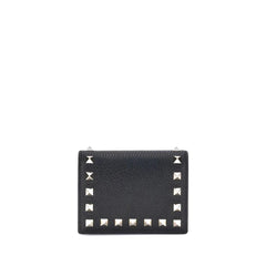 Valentino Garavani Black Calf Leather Bos Taurus Wallet