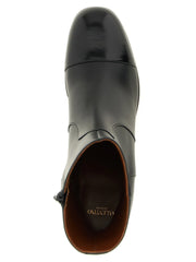Valentino Garavani Black Calfskin Ankle Boots