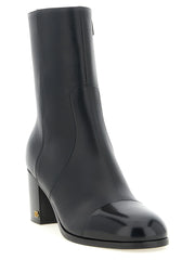 Valentino Garavani Black Calfskin Ankle Boots