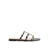 Valentino Garavani Black Calfskin Flat Sandals - EU34/US4