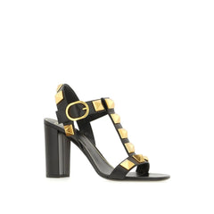 Valentino Garavani Black Calfskin Flat Sandals - EU36/US6
