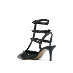 Valentino Garavani Black Calfskin Mid Heel Pumps