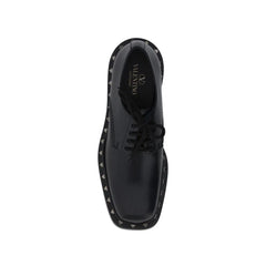 Valentino Garavani Black Calfskin Oxfords And Derbies - EU41/US8