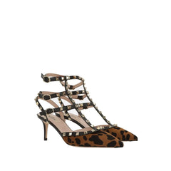 Valentino Garavani Fekete Bőrvatású Platform Szandál