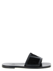 Valentino Garavani Black Calfskin Slides