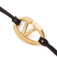 Valentino Garavani Black Cotton Bracelet - L