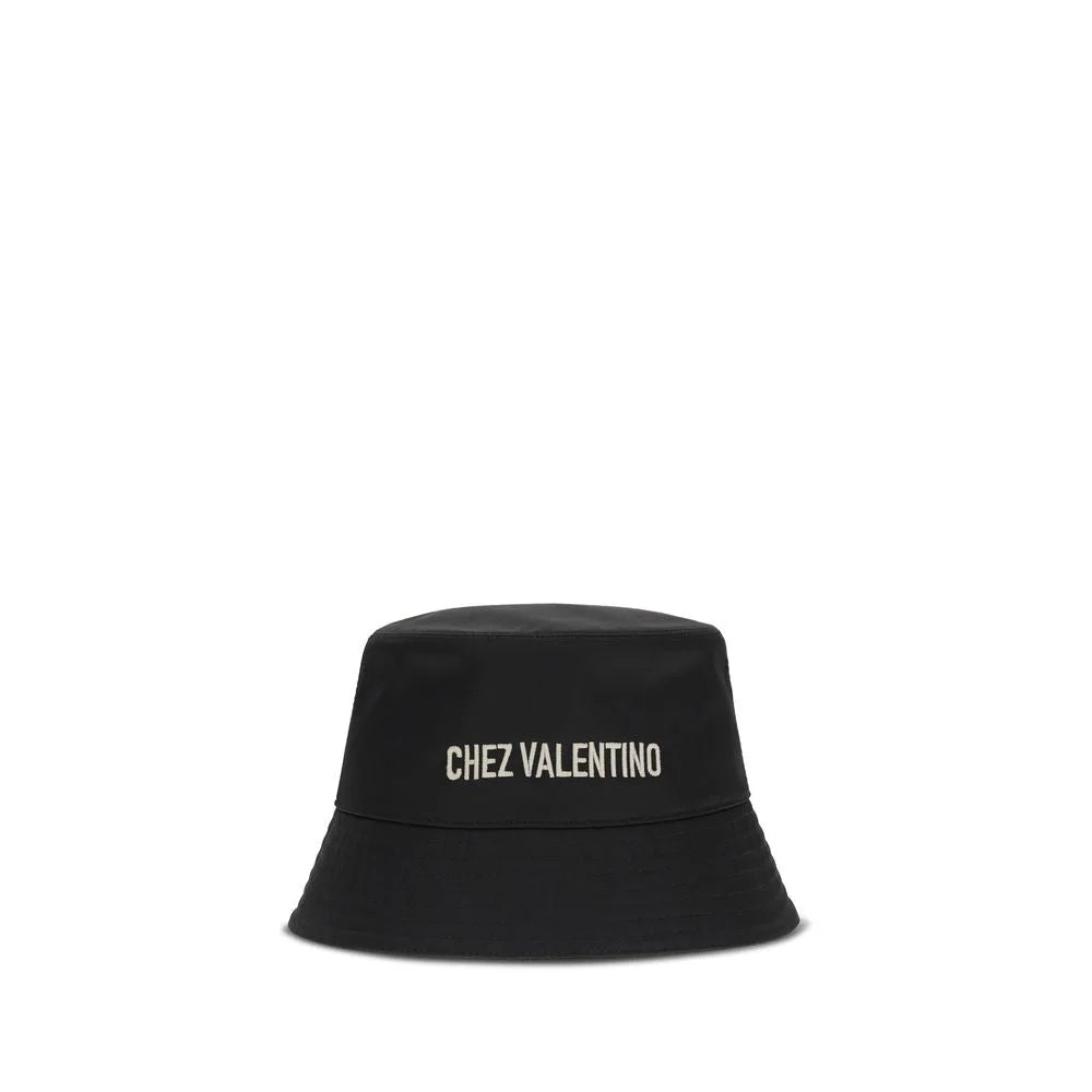 Valentino Garavani Black Cotton Bucket Hat