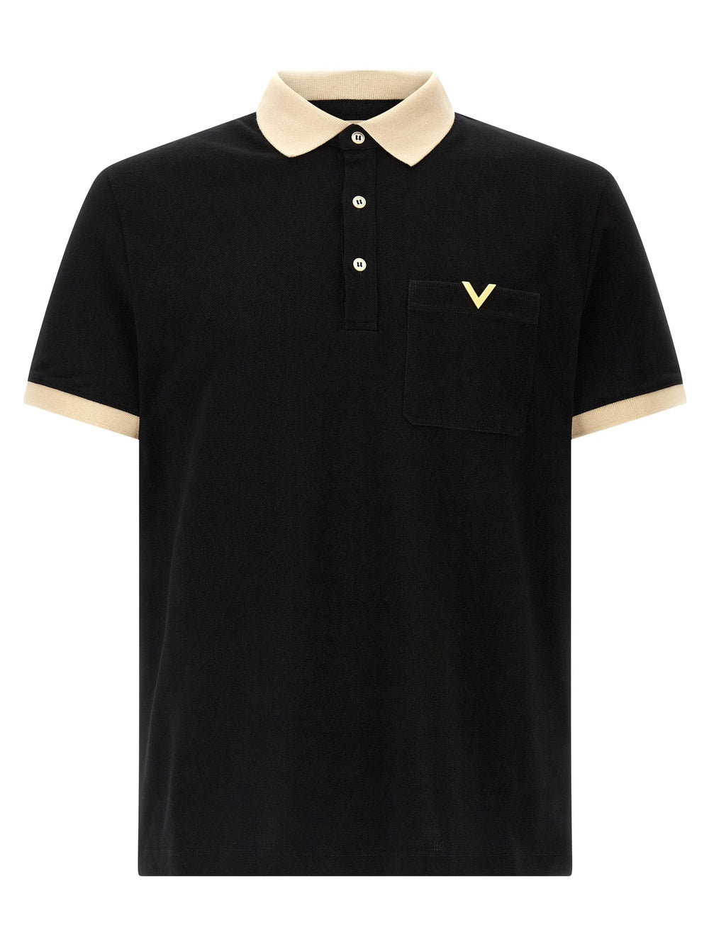 Valentino Garavani Black Cotton Polo Shirt - XL