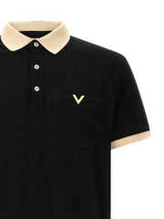 Valentino Garavani Black Cotton Polo Shirt - XL